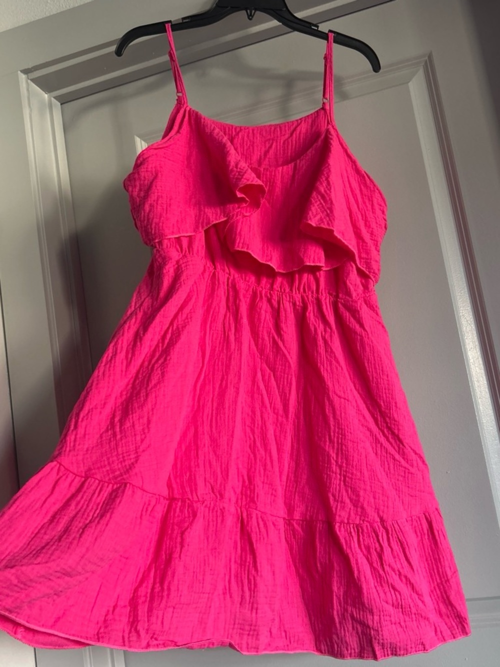 SHEIN Neon Pink Ruffle Strap Sundress